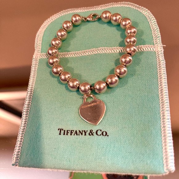 Auc Tiffany & Co. HardWear Ball Sterling Heart Charm Bracelet - Picture 8 of 9